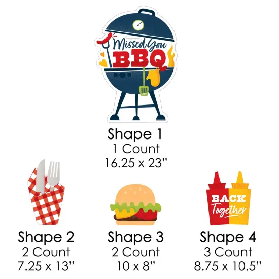 Big Dot of Happiness Missed You BBQ - Yard Sign and Outdoor Lawn Decorations - Backyard Summer Picnic Party Yard Signs - Set of 8 {7}