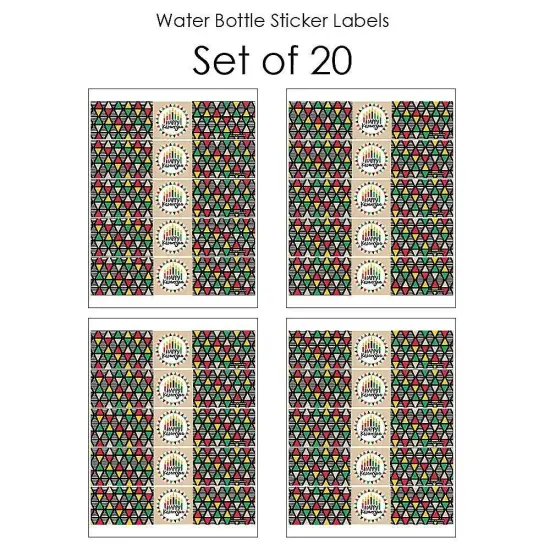 Big Dot of Happiness Happy Kwanzaa - Heritage Holiday Party Water Bottle Sticker Labels - Set of 20 {4}