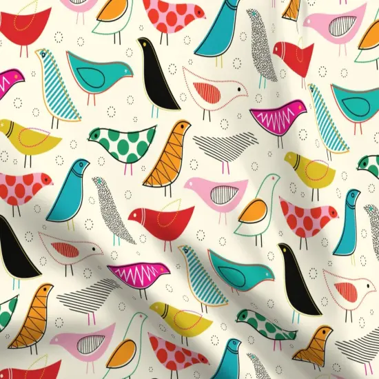 Various Fabrics by the Yard or Fat Quarter Mod, Rainbow, Bird, Nursery, Scandinavian, Gender Neutral, Yellow, Midcentury Custom Printed Fabric by Spoonflower {5}