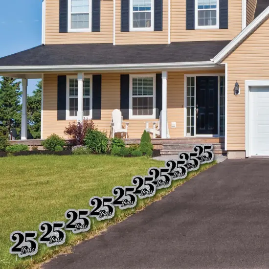 Big Dot of Happiness We Still Do - 25th Wedding Anniversary Lawn Decorations - Outdoor Anniversary Party Yard Decorations - 10 Piece {4}