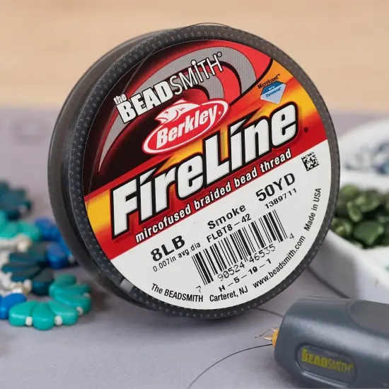 The Beadsmith Fireline by Berkley &ndash; Micro-Fused Braided Thread &ndash; 8lb. Test, .007&rdquo;/.17mm Diameter, 50 Yard Spool, Smoke Grey &ndash; Super Strong Stringing Material for Jewelry Making and Bead Weaving {6}