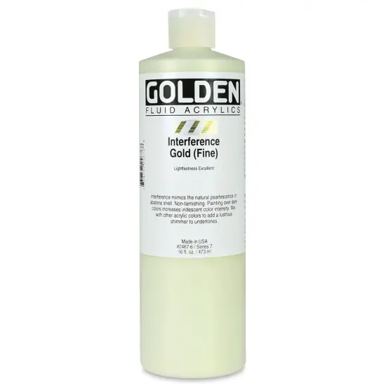 Golden Fluid Acrylics - Interference Gold (Fine), 16 oz bottle {1}