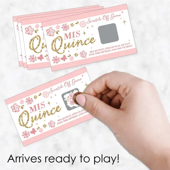 Big Dot of Happiness Mis Quince Anos - Quinceanera Sweet 15 Birthday Party Game Scratch Off Cards - 22 Count {3}