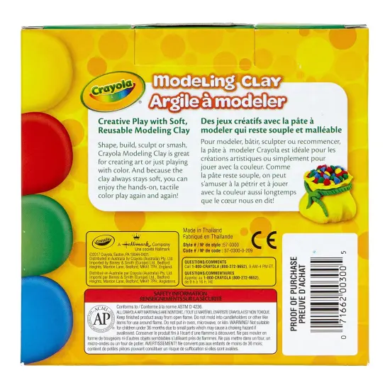 Crayola Modeling Clay 4oz 4/Pkg-Red, Blue, Green & Yellow {4}