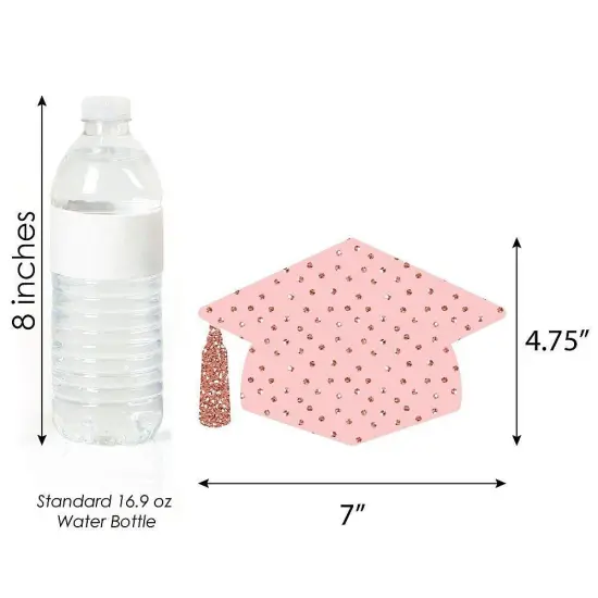 Big Dot of Happiness Rose Gold Grad - Grad Cap Decorations DIY Graduation Party Essentials - Set of 20 {6}