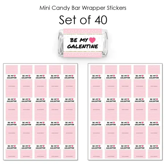 Big Dot of Happiness Be My Galentine - Mini Candy Bar Wrapper Stickers - Galentine&rsquo;s and Valentine&rsquo;s Day Party Small Favors - 40 Count {4}