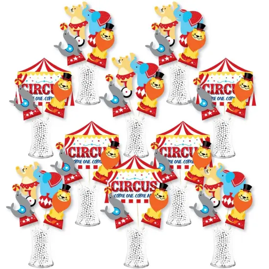 Big Dot of Happiness Carnival - Step Right Up Circus - Carnival Themed Party Centerpiece Sticks - Showstopper Table Toppers - 35 Pieces {1}