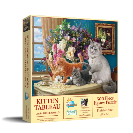 Sunsout Kitten Tableau 500 pc Jigsaw Puzzle 42929 {3}