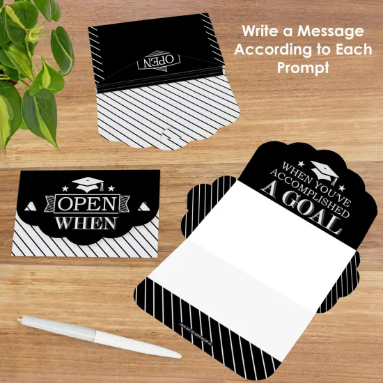 Big Dot of Happiness Graduation Cheers - High School or College Grad Cards Gift Box Kit - Open When Letters - Set of 8 {3}