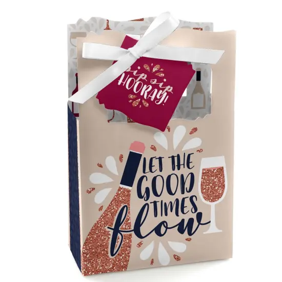 Big Dot of Happiness But First, Wine - Wine Tasting Party Favor Boxes - Set of 12 {1}