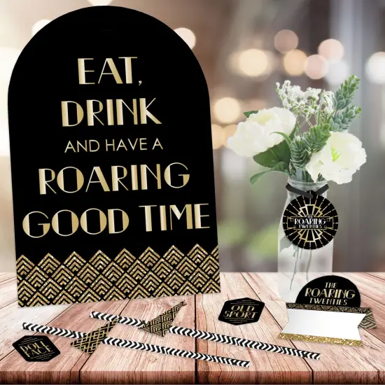 Big Dot of Happiness Roaring 20&rsquo;s - DIY 1920s Art Deco Jazz Party Signs - Snack Bar Decorations Kit - 50 Pieces {3}