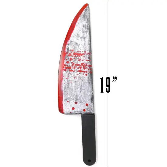 - Large Bloody Knife 16" Long, Prank Toy, Fake Plastic Blade with Stains Costume Prop for Halloween Haunted House April Fools {6}