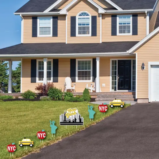 Big Dot of Happiness NYC Cityscape - Yard Sign and Outdoor Lawn Decorations - New York City Party Yard Signs - Set of 8 {3}