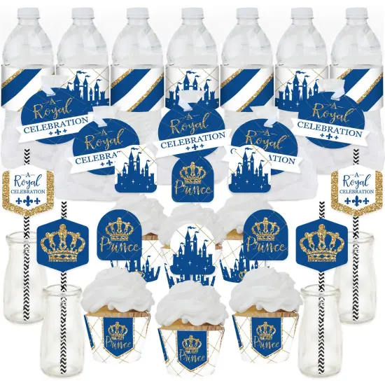 Big Dot of Happiness Royal Prince Charming - Baby Shower or Birthday Party Favors and Cupcake Kit - Fabulous Favor Party Pack - 100 Pieces {1}