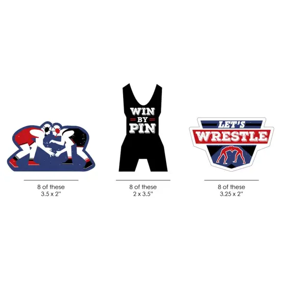 Big Dot of Happiness Own the Mat - Wrestling - DIY Shaped Birthday Party or Wrestler Party Cut-Outs - 24 Count {3}