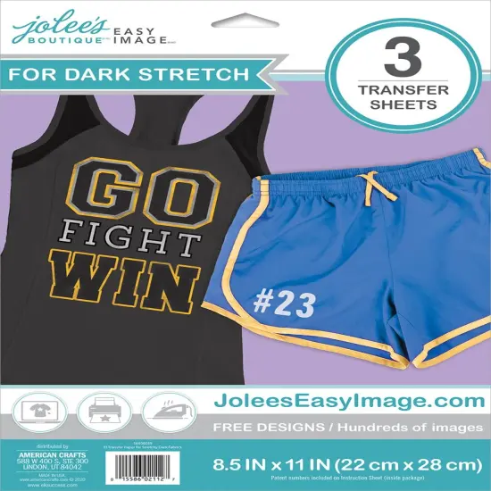 Jolee's Easy Image Transfer Sheets 8.5"X11" 3/Pkg-For Stretchy Dark Fabrics {1}