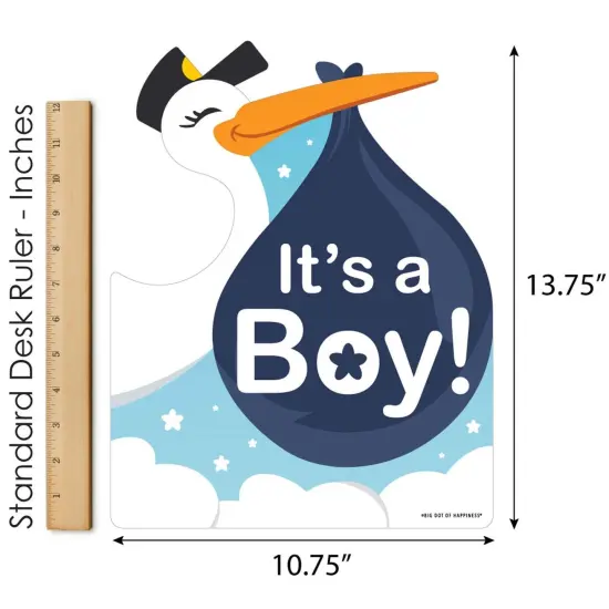 Big Dot of Happiness Boy Special Delivery - Outdoor Lawn Sign - It's a Boy Stork Baby Shower Yard Sign - 1 Piece {6}