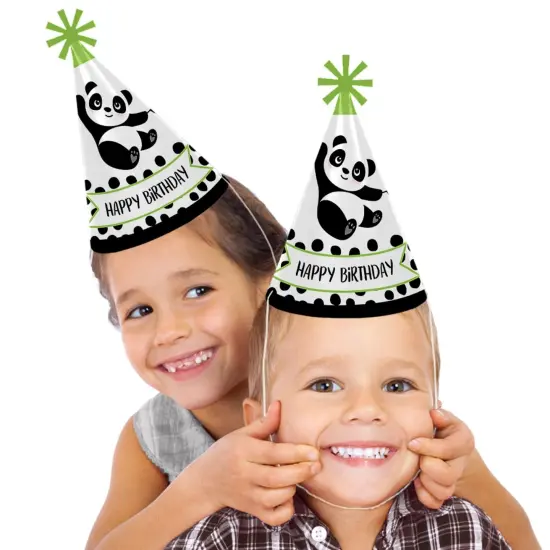 Big Dot of Happiness Party Like a Panda Bear - Cone Happy Birthday Party Hats for Kids and Adults - Set of 8 (Standard Size) {3}