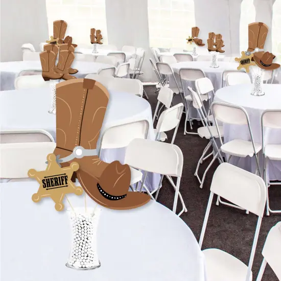 Big Dot of Happiness Western Hoedown - Wild West Cowboy Party Centerpiece Sticks - Showstopper Table Toppers - 35 Pieces {3}