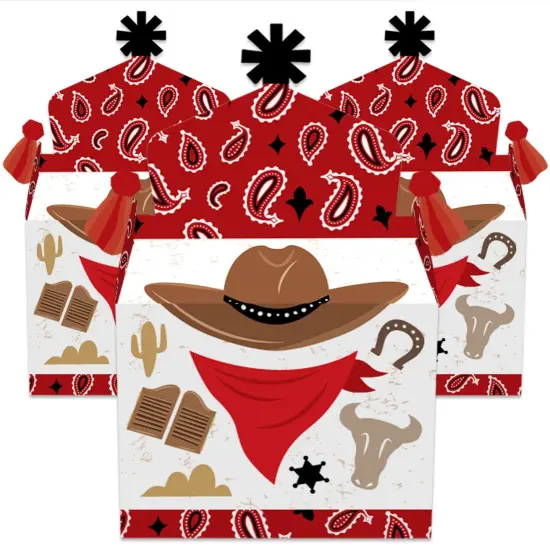 Big Dot of Happiness Western Hoedown - Treat Box Party Favors - Wild West Cowboy Party Goodie Gable Boxes - Set of 12 {3}