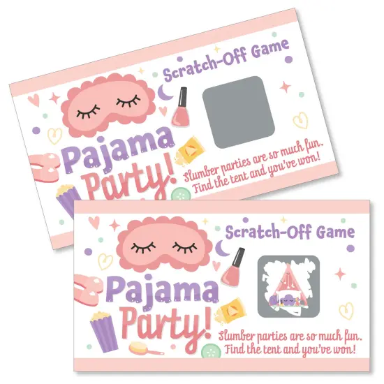 Big Dot of Happiness Pajama Slumber Party - Girls Sleepover Birthday Party Game Scratch Off Cards - 22 Count {1}