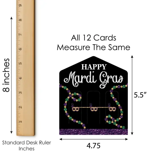 Big Dot of Happiness Mardi Gras - Masquerade Party Game Pickle Cards - Pull Tabs 3-in-a-Row - Set of 12 {7}