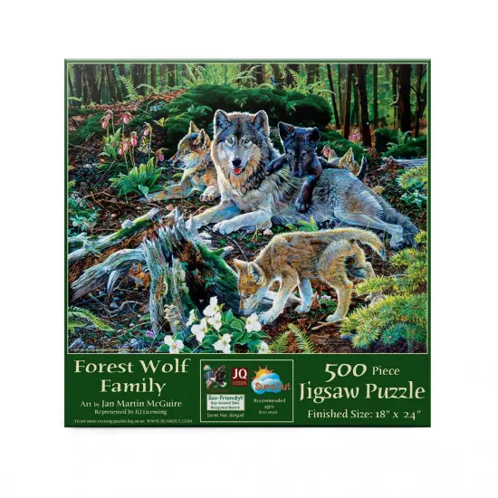 Sunsout Forest Wolf Family 500 pc Jigsaw Puzzle 60506 {4}