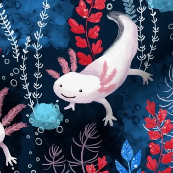 Various Fabrics by the Yard or Fat Quarter World Fish Cute Pattern Amphibians Newts Science Custom Printed Fabric by Spoonflower {7}