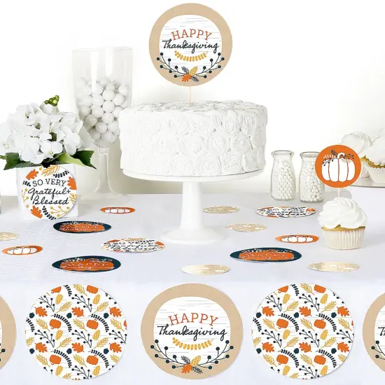 Big Dot of Happiness Happy Thanksgiving - Fall Harvest Party Giant Circle Confetti - Party Decorations - Large Confetti 27 Count {6}