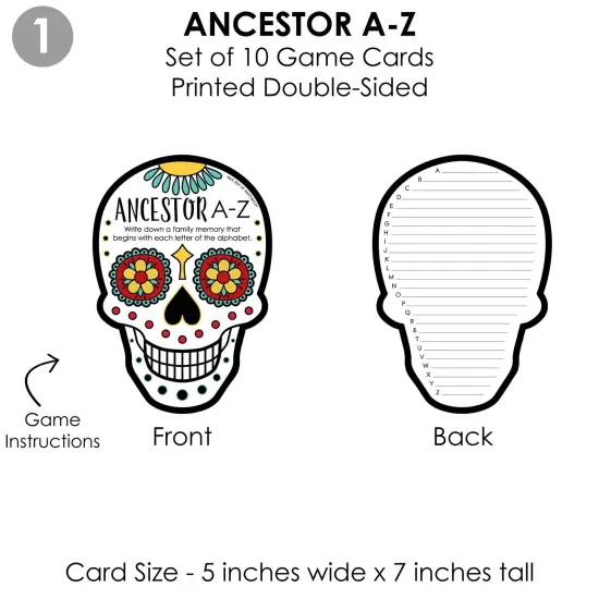 Big Dot of Happiness Day of the Dead - 4 Sugar Skull Party Games - 10 Cards Each - Gamerific Bundle {6}