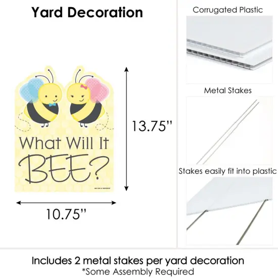 Big Dot of Happiness What Will it Bee - Outdoor Lawn Sign - Gender Reveal Yard Sign - 1 Piece {7}