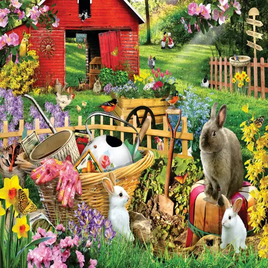 Sunsout Garden Bunnies 500 pc Easter Jigsaw Puzzle 35248 {1}
