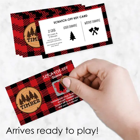 Big Dot of Happiness Lumberjack - Channel the Flannel - Buffalo Plaid Party Game Scratch Off Cards - 22 Count {3}