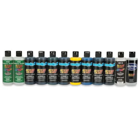 Createx Candy2O Auto Air Color - Cool Colors, Box set of 12, 4 oz {2}