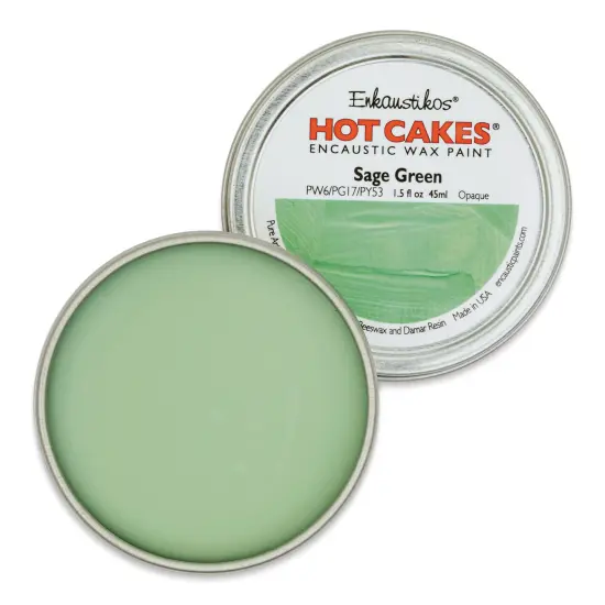 Enkaustikos Hot Cakes Encaustic Paint - Sage Green, 45 ml tin {1}