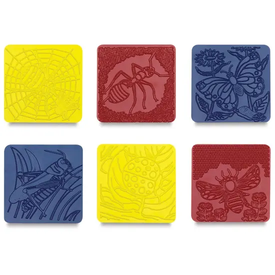 Roylco Rubbing Plates - Bugs, 7" x 7", Set of 6 {2}