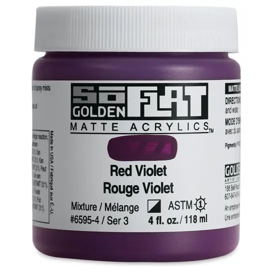 Golden SoFlat Matte Acrylic Paint - Red Violet, 118 ml, Jar {1}