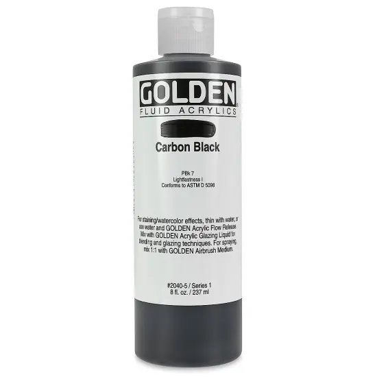 Golden Fluid Acrylics - Carbon Black, 8 oz bottle {2}