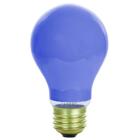 2Pk - Sunlite 40w A19 120v E26 Medium Base Ceramic Blue Colored Light Bulb {2}