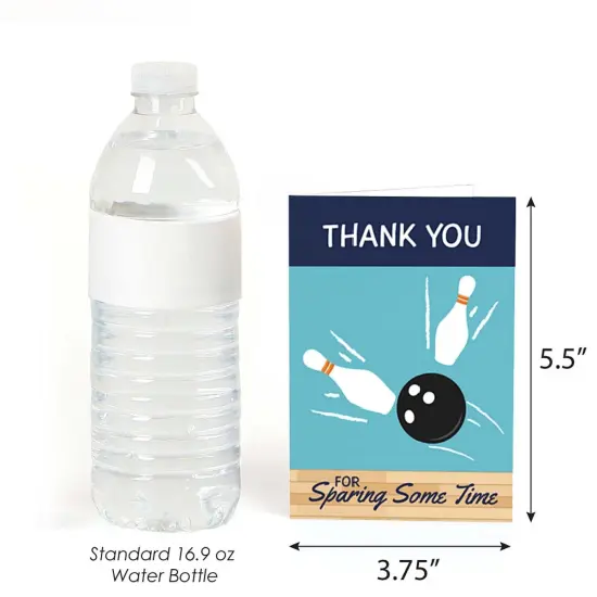 Big Dot of Happiness Strike Up the Fun - Bowling - Birthday Party or Baby Shower Thank You Cards (8 Count) {4}