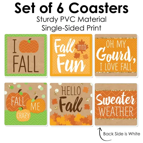 Big Dot of Happiness Pumpkin Patch - Funny Fall, Halloween or Thanksgiving Party Decorations - Drink Coasters - Set of 6 {6}