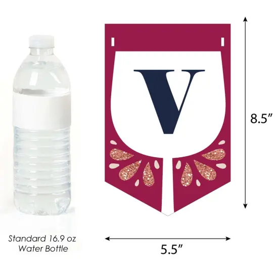 Big Dot of Happiness Vino Before Vows - Winery Bridal Shower or Bachelorette Party Bunting Banner - Party Decorations - Vino Before Vows {4}