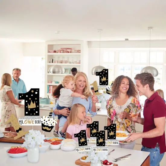 Big Dot of Happiness 1st Birthday Little Mr. Onederful - Boy First Birthday Party Centerpiece Sticks - Showstopper Table Toppers - 35 Pieces {6}