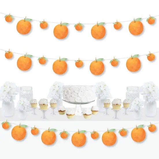 Big Dot of Happiness Little Clementine - Orange Citrus Baby Shower or Birthday Party DIY Decorations - Clothespin Garland Banner - 44 Pieces {1}