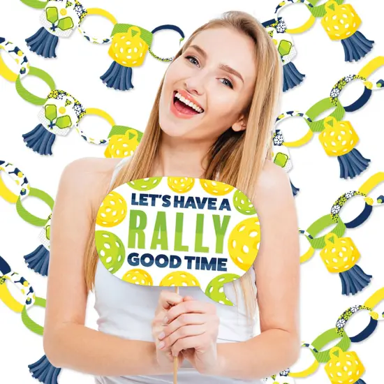 Big Dot of Happiness Let's Rally - Pickleball - Banner and Photo Booth Decorations - Birthday or Retirement Party Supplies Kit - Doterrific Bundle {3}