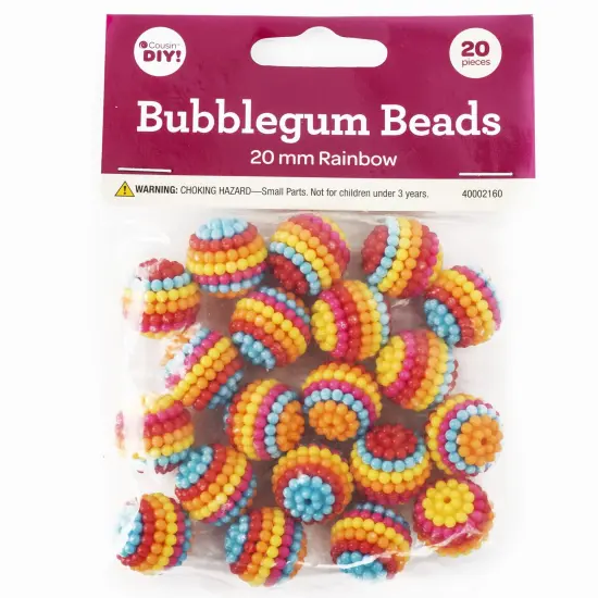 CousinDIY Bubblegum Bead 20mm 20/Pkg-Rainbow {1}