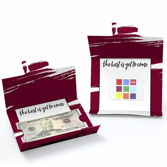 Big Dot of Happiness Maroon Grad - Best is Yet to Come - Burgundy Graduation Party Money and Gift Card Holders - Set of 8 {3}