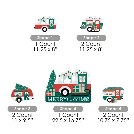 Big Dot of Happiness Camper Christmas - Yard Sign and Outdoor Lawn Decorations - Red and Green Holiday Party Yard Signs - Set of 8 {7}