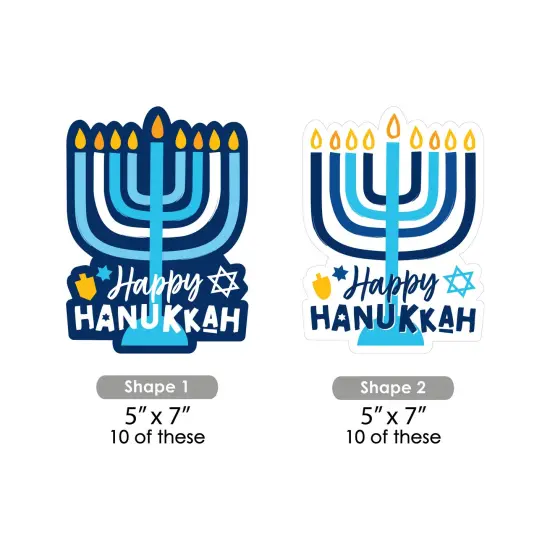 Big Dot of Happiness Hanukkah Menorah - Menorah Decorations DIY Chanukah Holiday Party Essentials - Set of 20 {7}