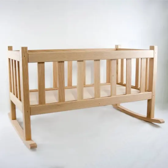 Eli & Mattie Amish Made Oak Child Doll Rocking Cradle Toy 22 inch {3}